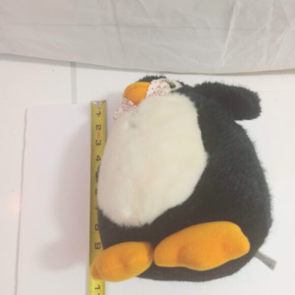Russ Berrie Fairbanks Plush Penguin Stuffed Animal 7" Tall Heart Bow Tie Plush - Picture 10 of 11